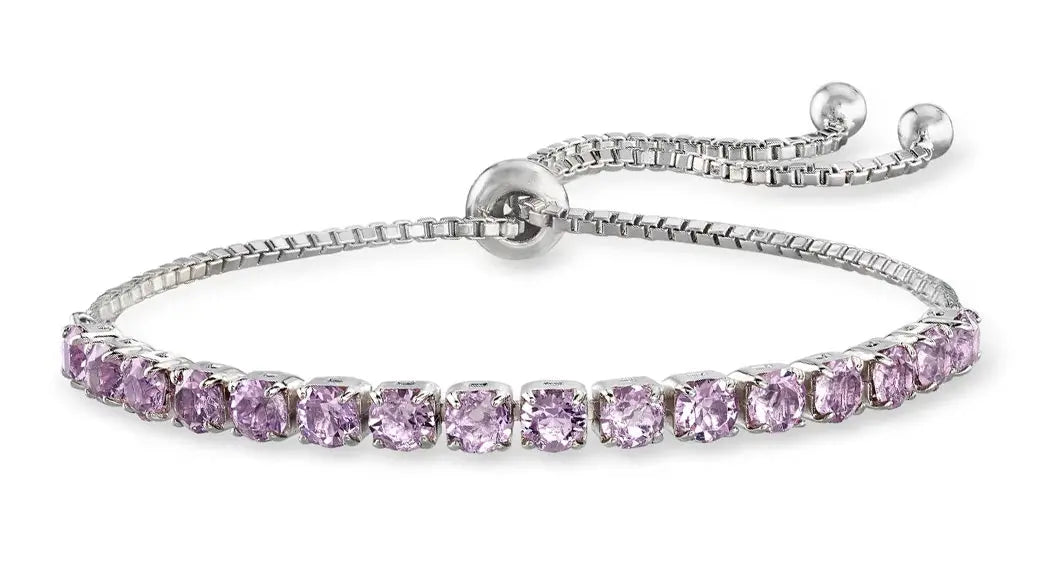 Signature Adjustable Bolo Bracelet in Amethyst - Anna Zuckerman