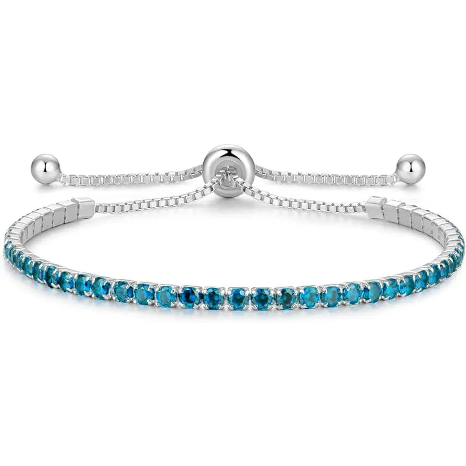 Signature Adjustable Bolo Bracelet in Blue Topaz - Anna Zuckerman