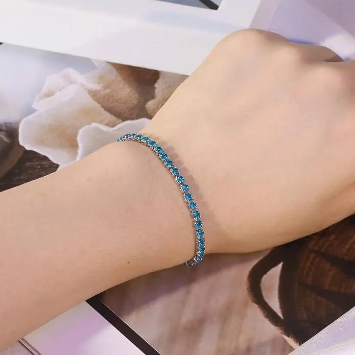 Signature Adjustable Bolo Bracelet in Blue Topaz - Anna Zuckerman