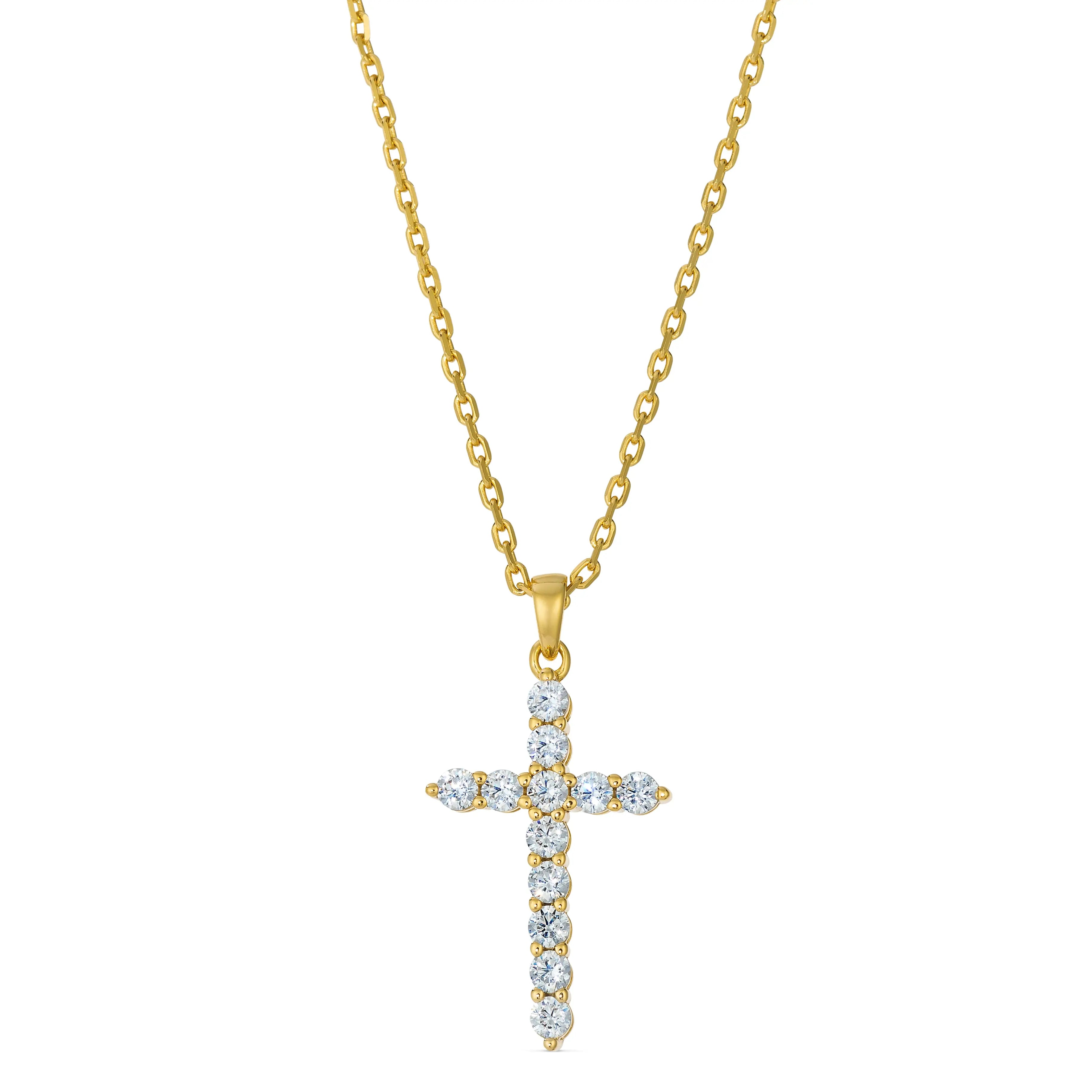 Skinny Diamond Cross Necklace | Anna Zuckerman