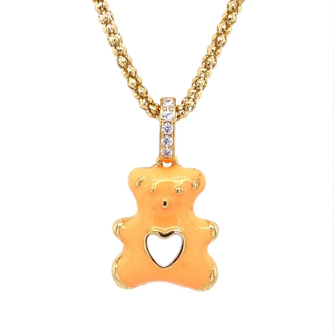Teddy Enamel Bear Necklace - Anna Zuckerman