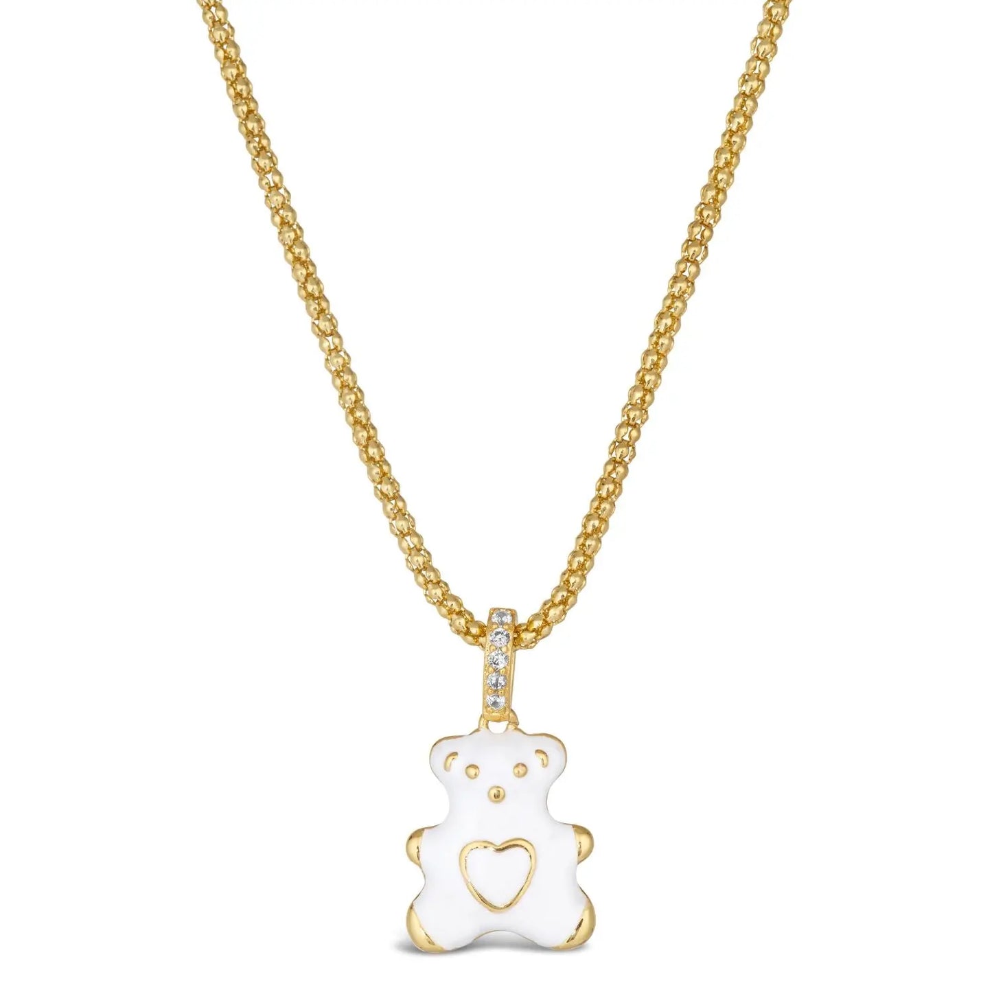 Teddy Enamel Bear Necklace - Anna Zuckerman