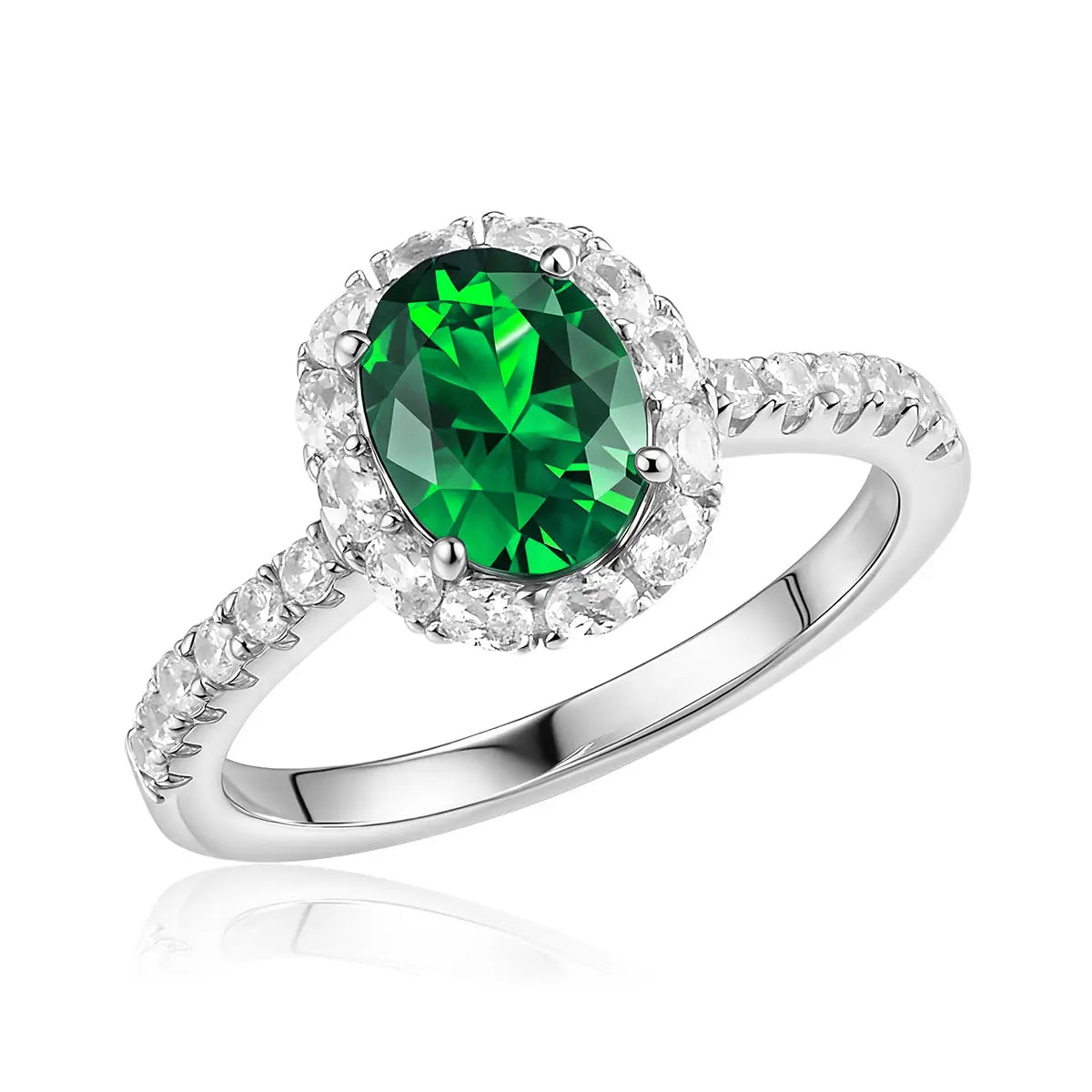 Verona Emerald Halo Ring Anna Zuckerman
