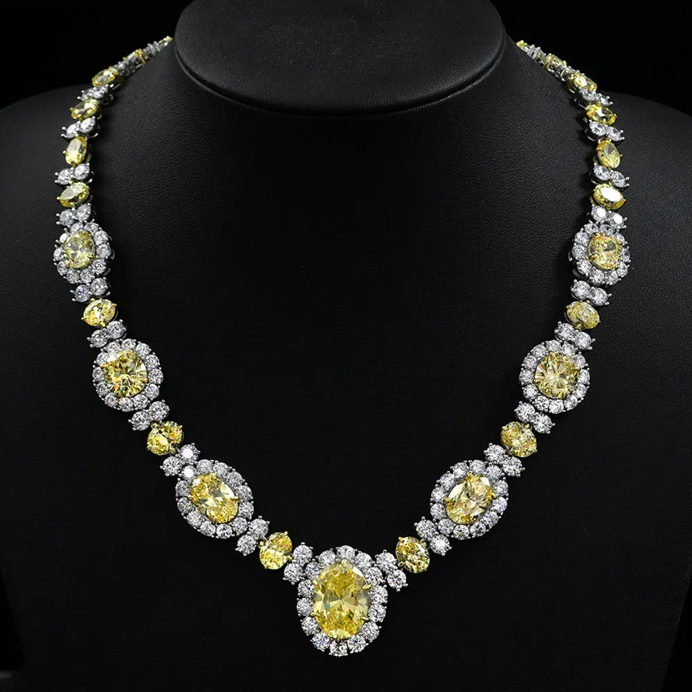 Worth Avenue Necklace in Canary Yellow Crystalline Anna Zuckerman