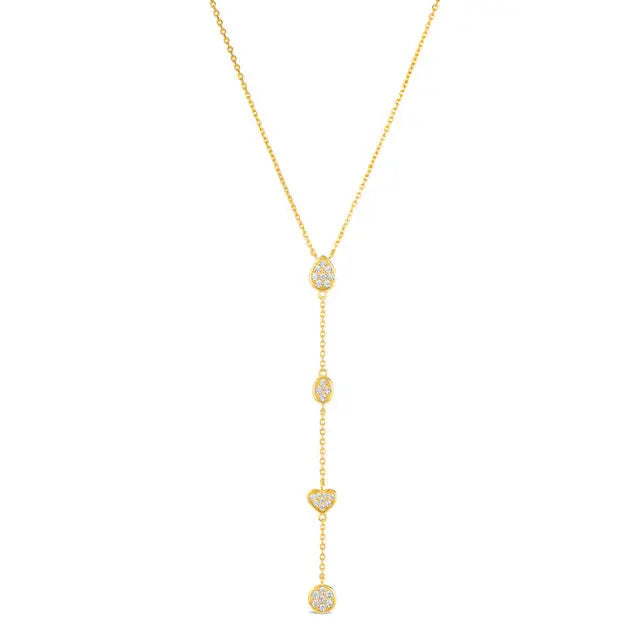 Y Not Lariat Necklace in Gold Anna Zuckerman