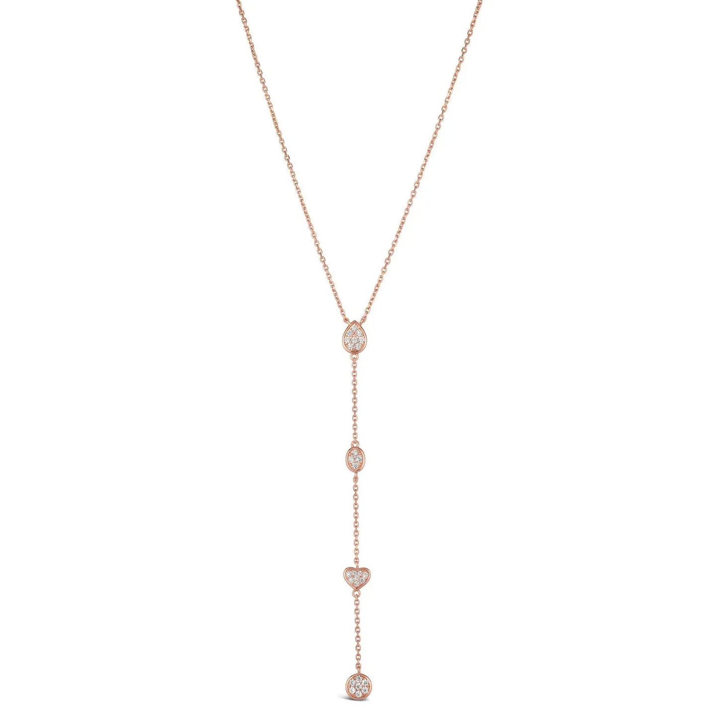 Y Not Lariat Necklace in Rose Gold Anna Zuckerman
