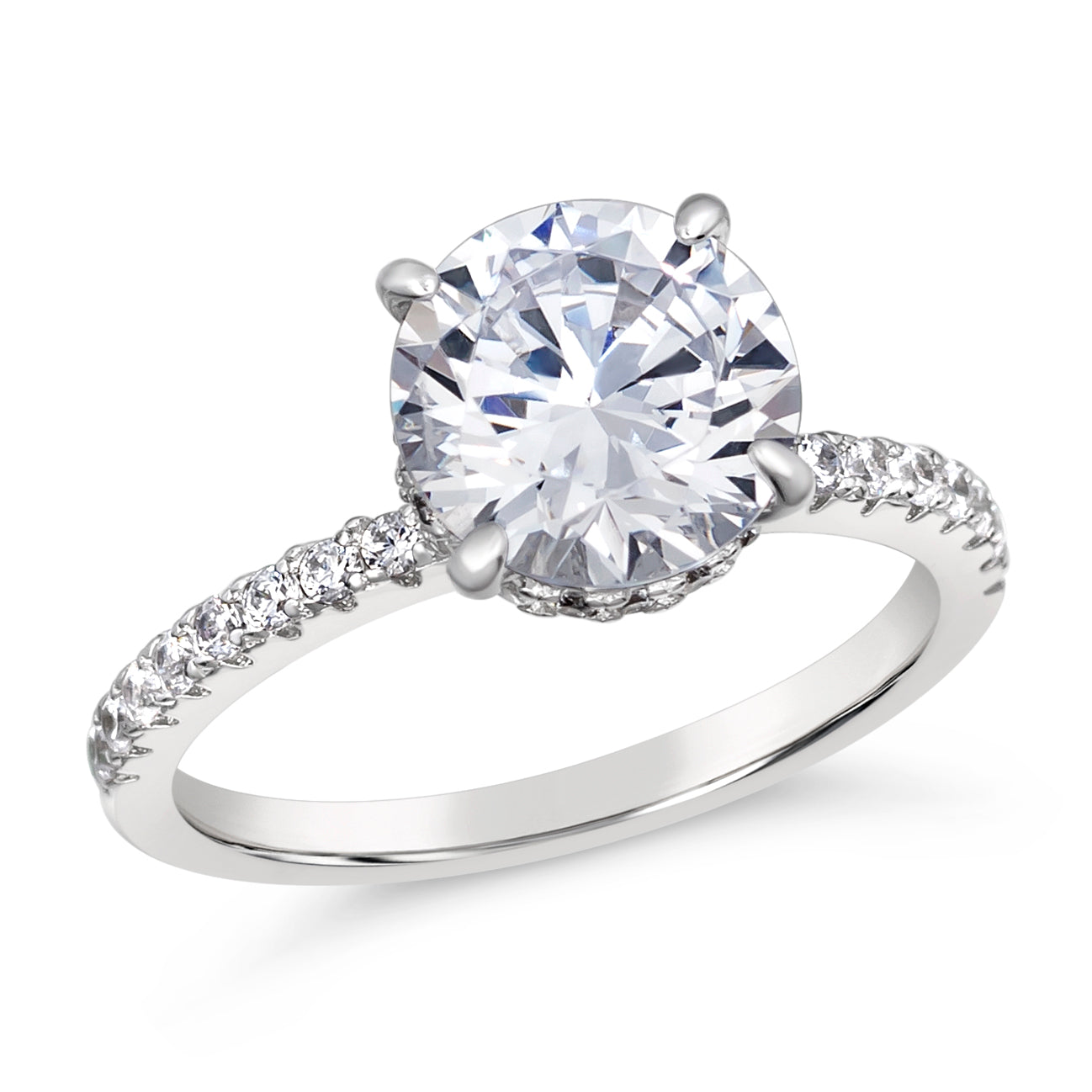 Hidden Halo 1.50 Carat Diamond Crystalline Ring
