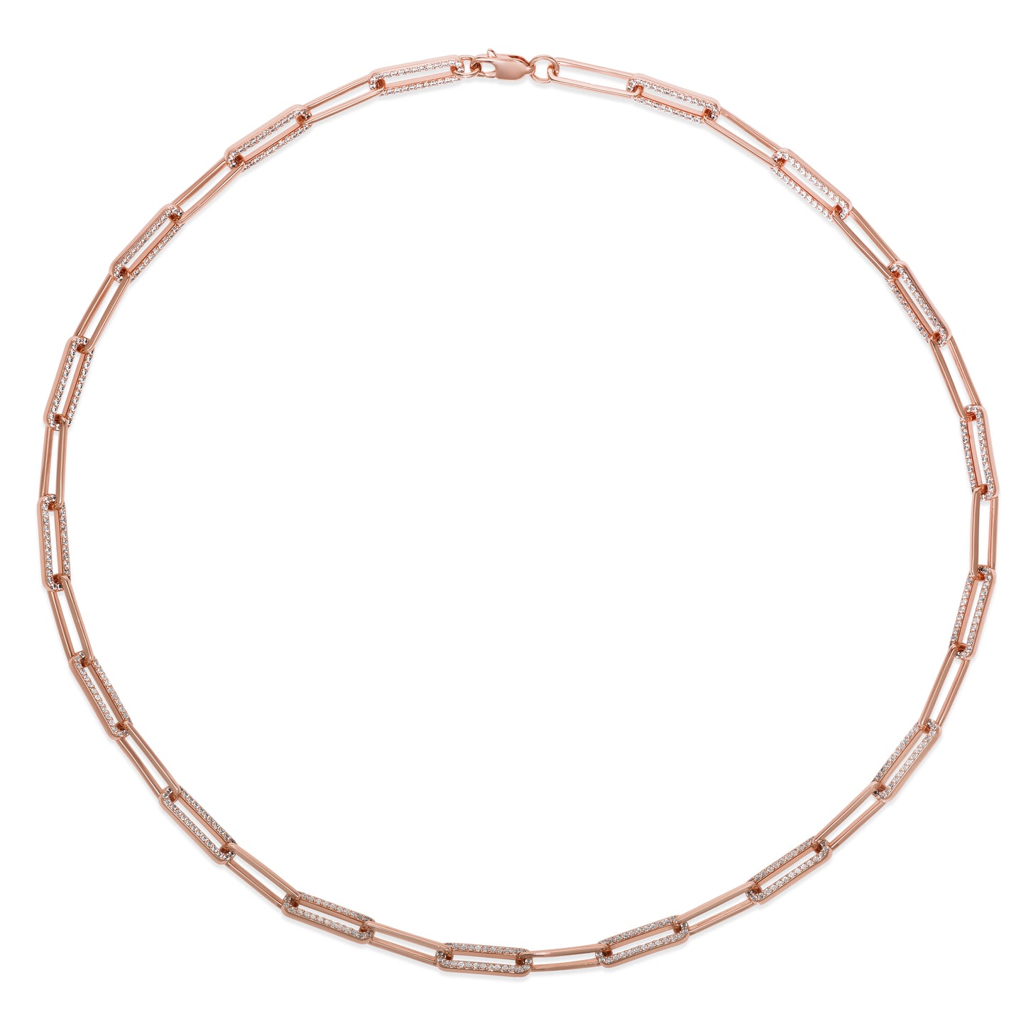 Olivia 68 Pave Paperclip Necklace - Anna Zuckerman Luxury Necklaces