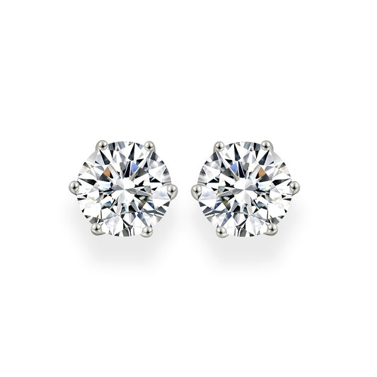 Diamond Crystalline 6 Prong Studs - Anna Zuckerman Earrings