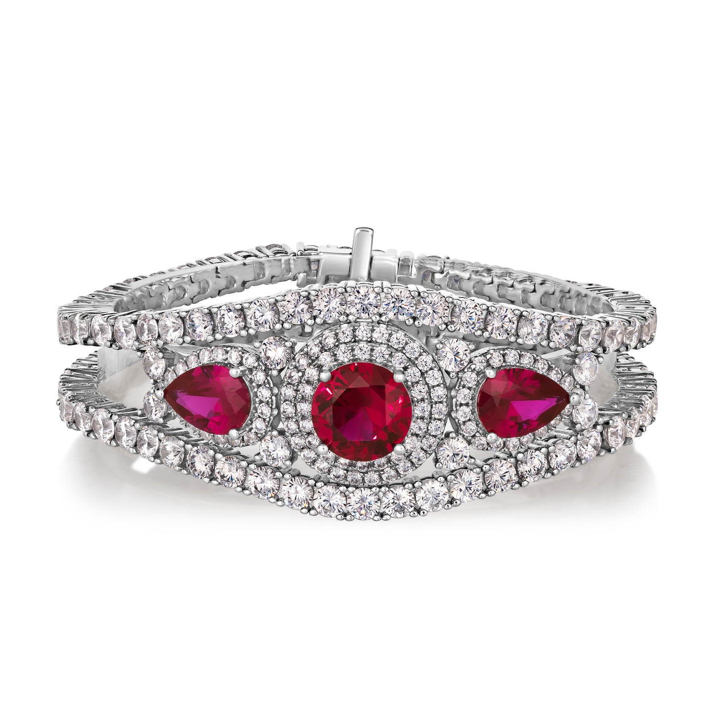 Moulin Rouge Ruby and Diamond Crystalline Bracelet