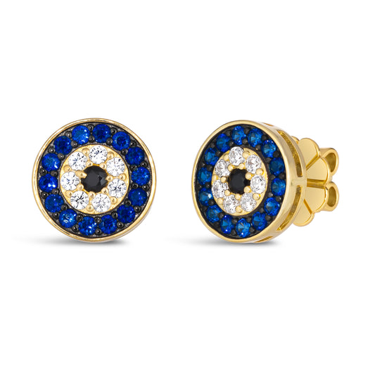 Evil Eye Sapphire Earrings - Anna Zuckerman Earrings