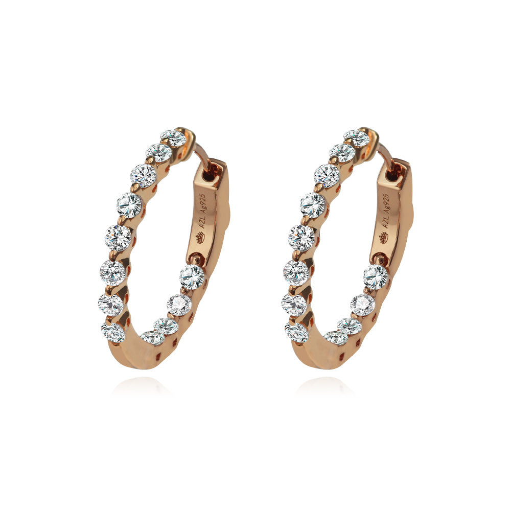 Anastasia 70 Hoop Earrings 1" - Anna Zuckerman Luxury Earrings