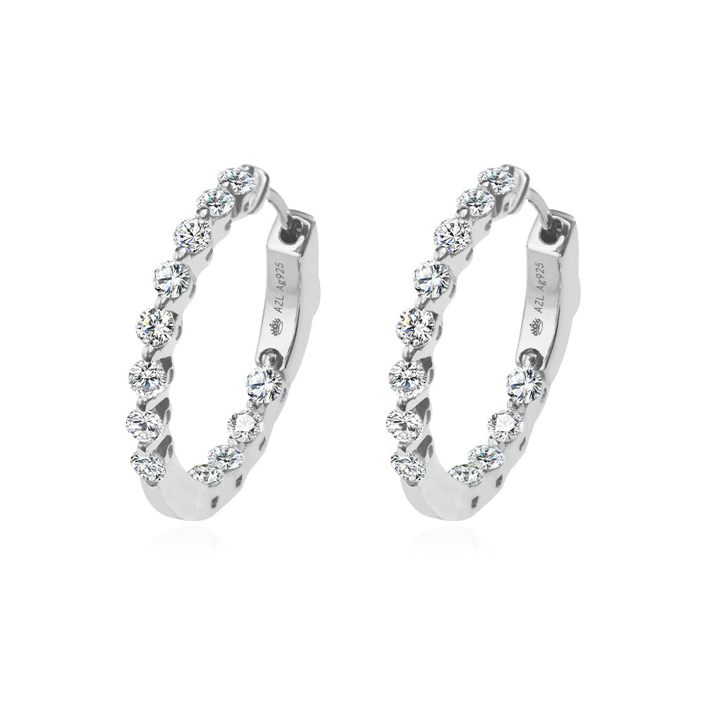 Anastasia 70 Hoop Earrings 1" - Anna Zuckerman Luxury Earrings