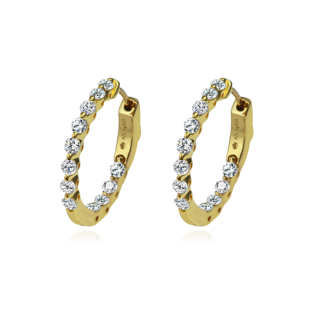 Anastasia 70 Hoop Earrings 1" - Anna Zuckerman Luxury Earrings
