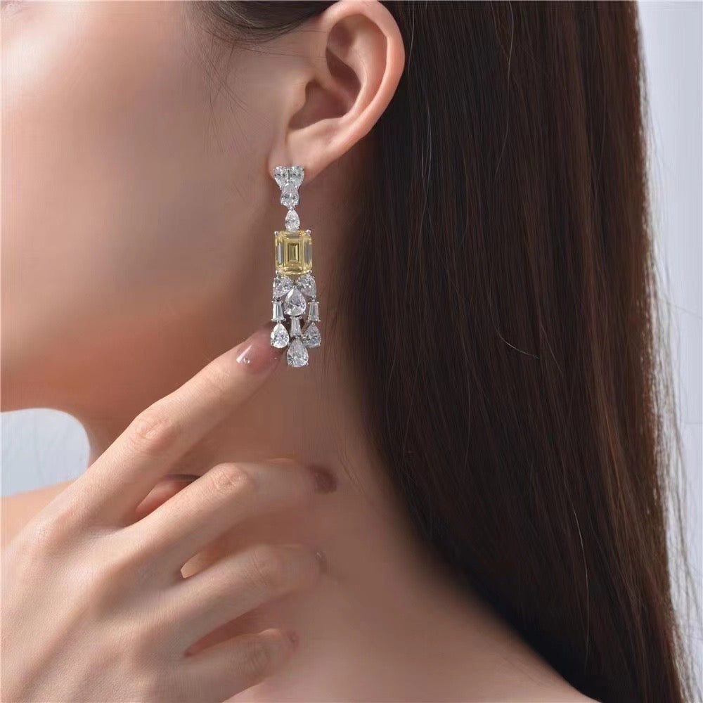 Arabella 10 Canary Yellow Earrings - Anna Zuckerman Luxury Earrings