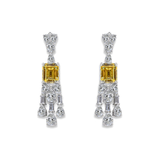 Arabella 10 Canary Yellow Earrings - Anna Zuckerman Luxury Earrings