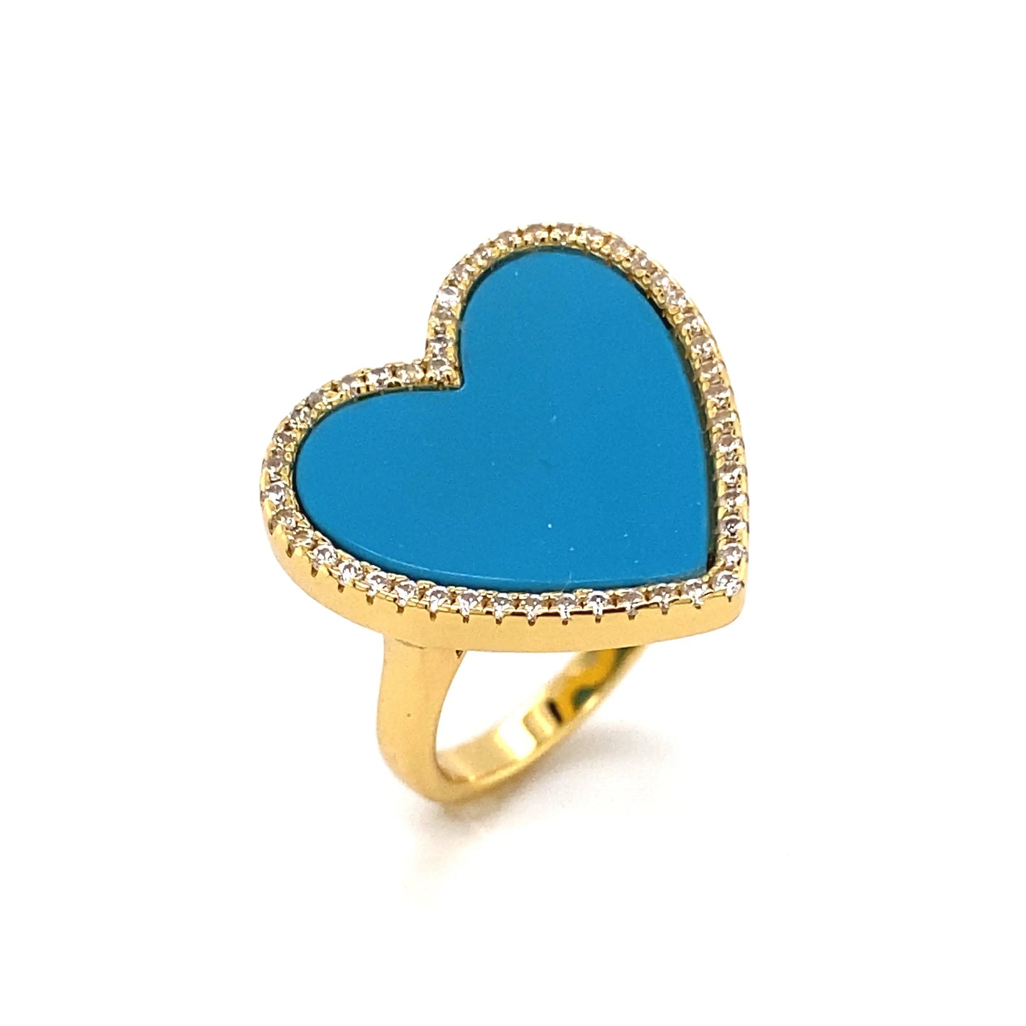 Blue Turquoise Heart Shaped Ring - Anna Zuckerman