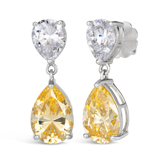Elizabeth 25 Canary Yellow Crystalline Earrings