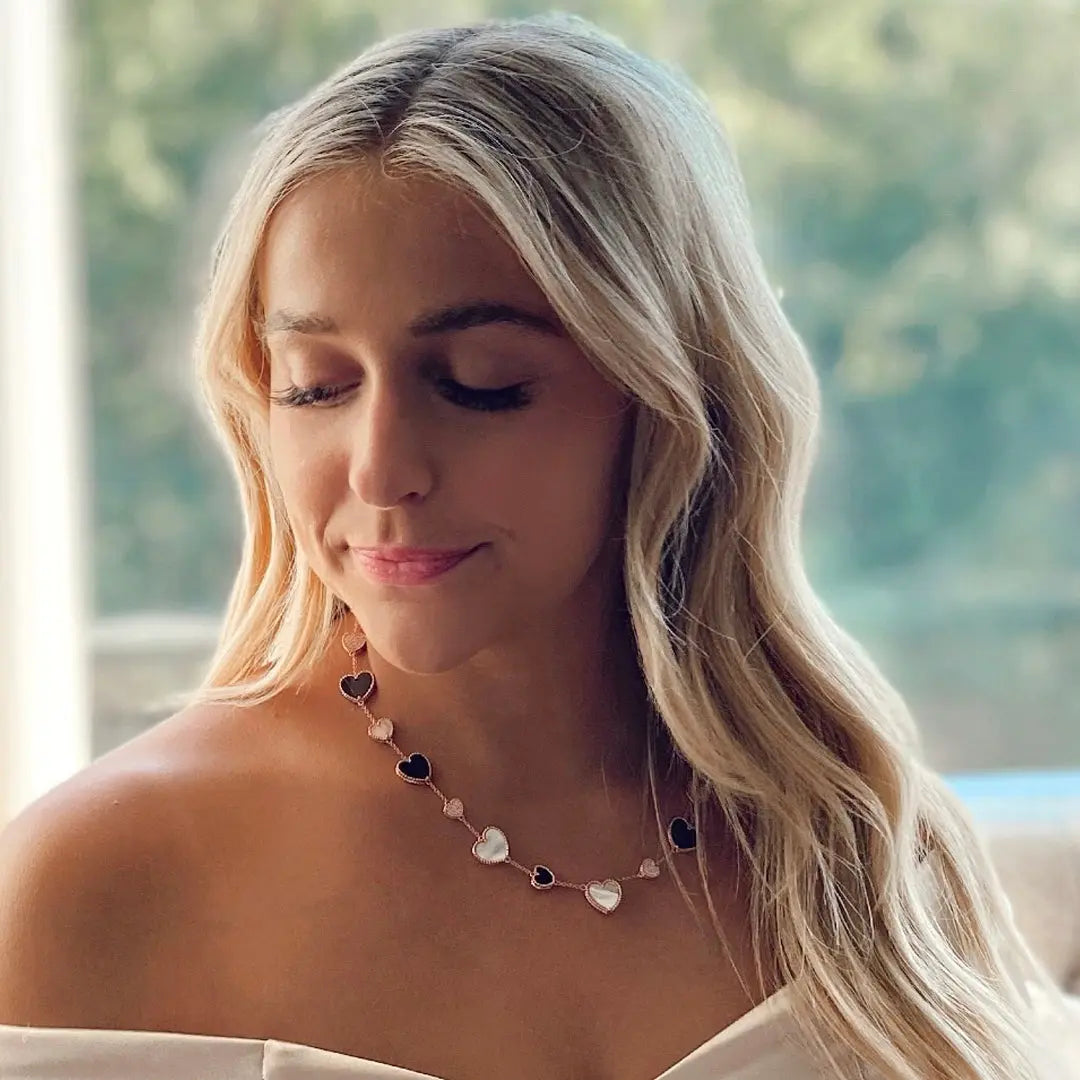 House of Cards 08 Mother Of Pearl Rose Gold Necklace - Anna Zuckerman Luxury Necklaces