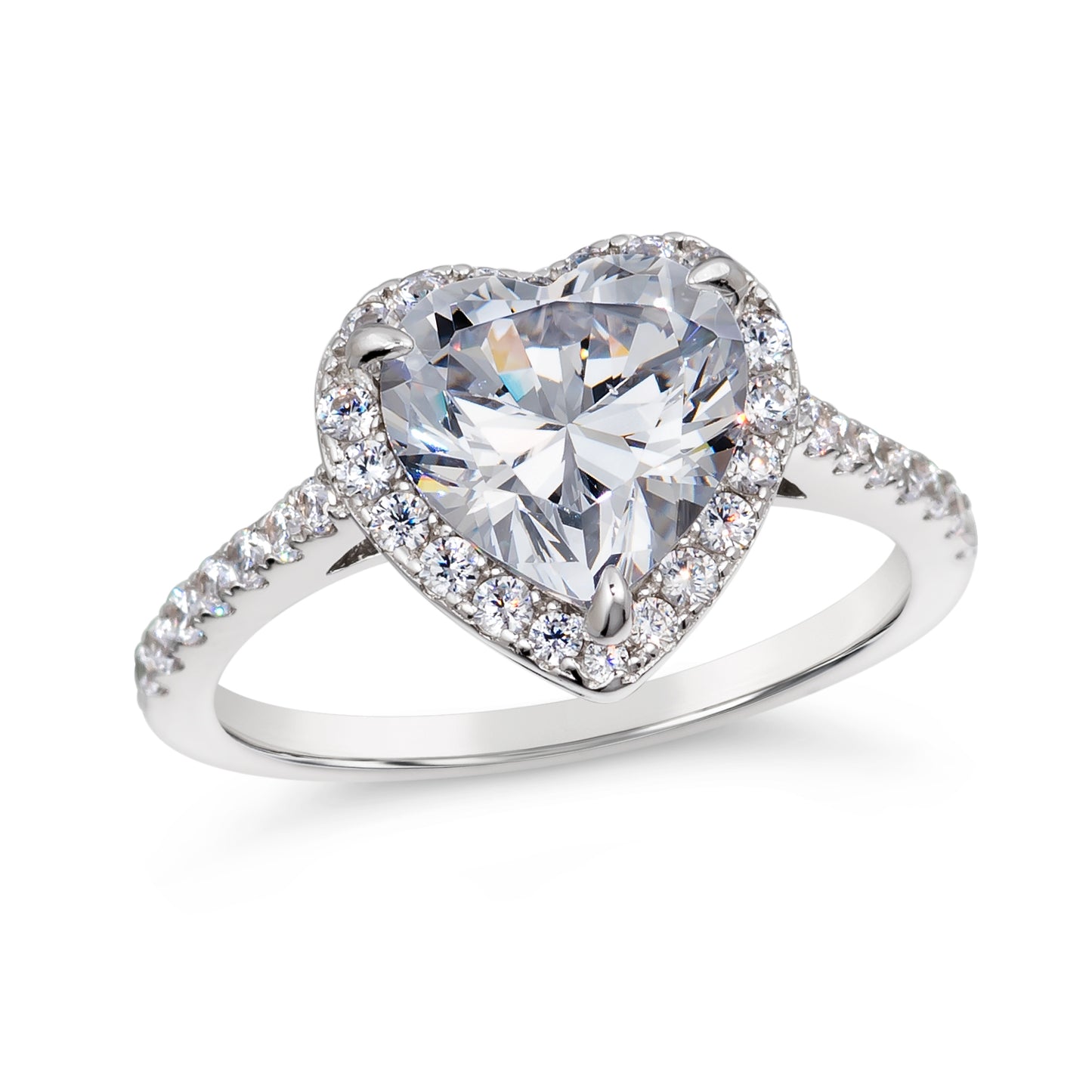 Kate 16 Heart Ring 3ct Diamond White - Anna Zuckerman Luxury Rings
