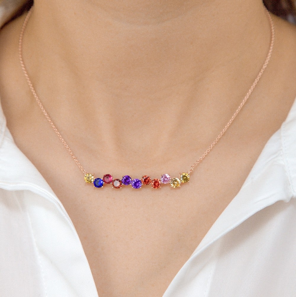 Omni 04 Rose Bar Round - Anna Zuckerman Luxury Necklaces