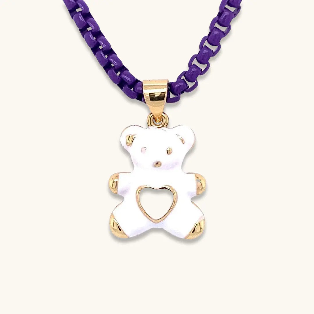 Petite Enamel Bear Necklace - Anna Zuckerman Necklaces