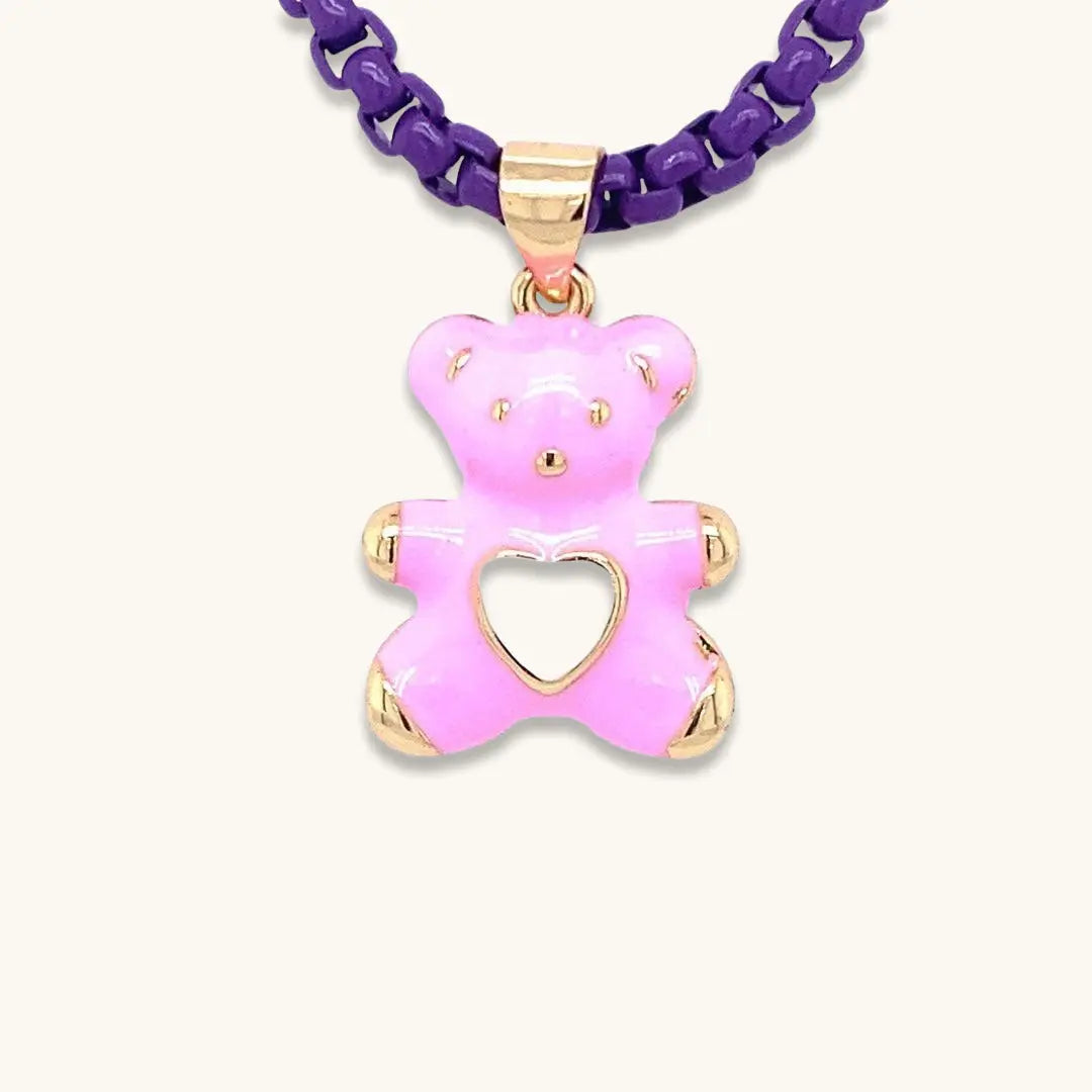 Petite Enamel Bear Necklace - Anna Zuckerman Necklaces