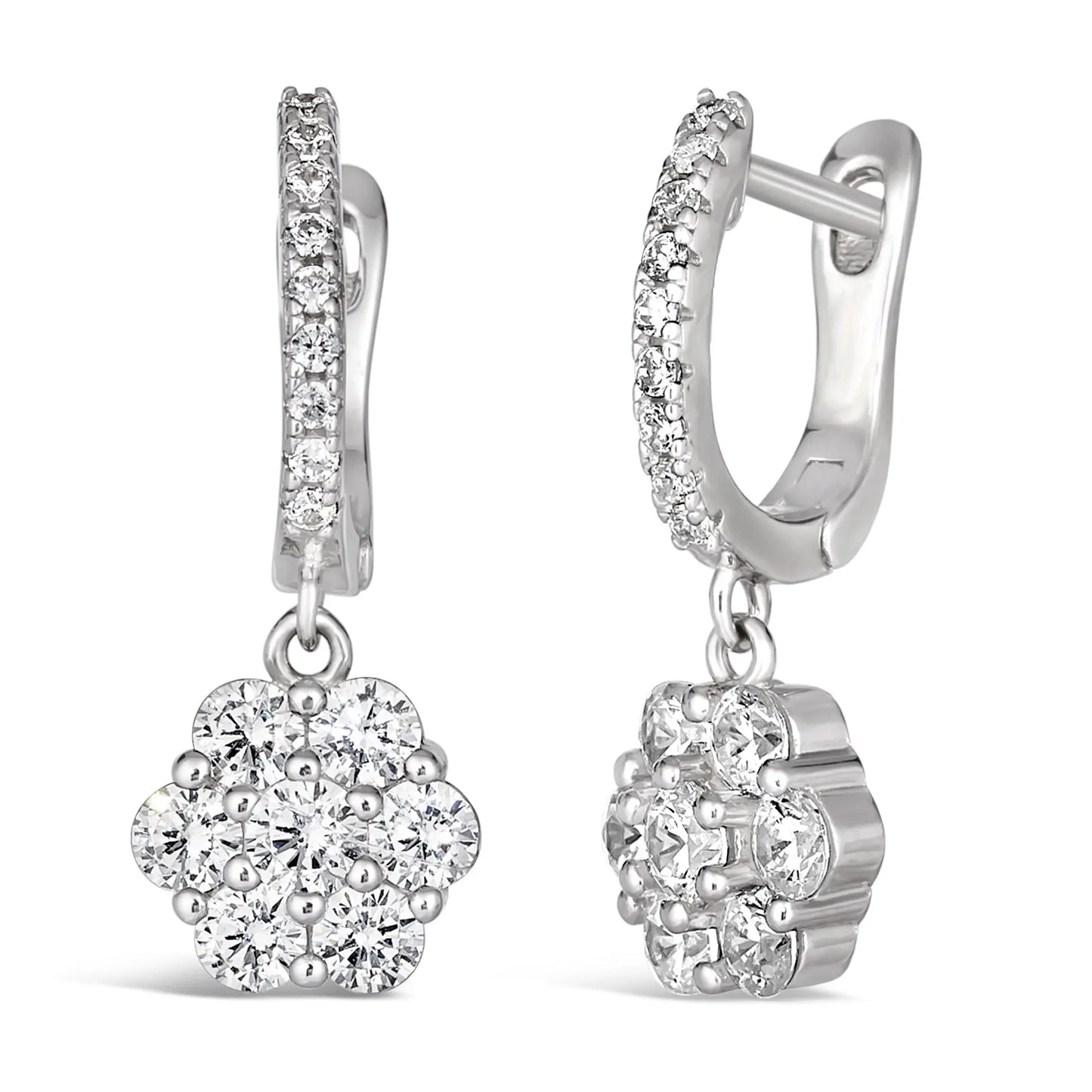 Anastasia 77 Flower Huggie Earrings - Anna Zuckerman Luxury Earrings