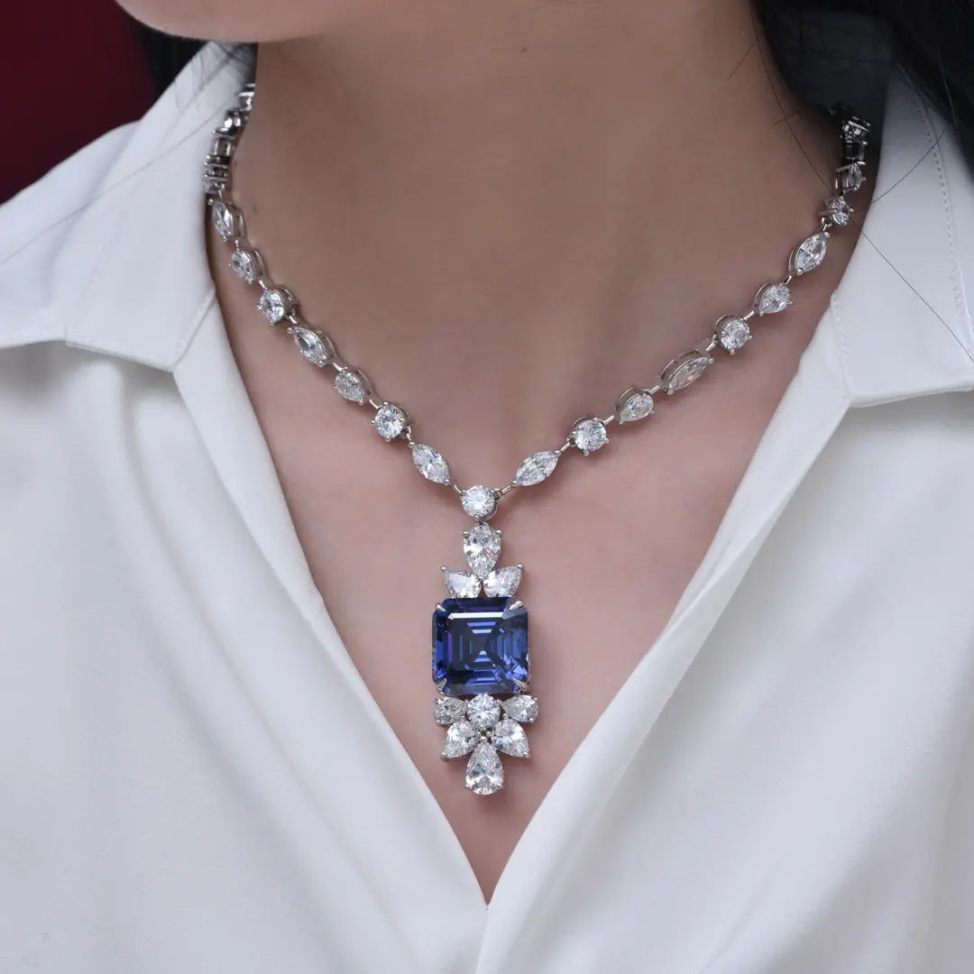 Arabella 23 Sapphire Blue Necklace - Anna Zuckerman Luxury Necklaces