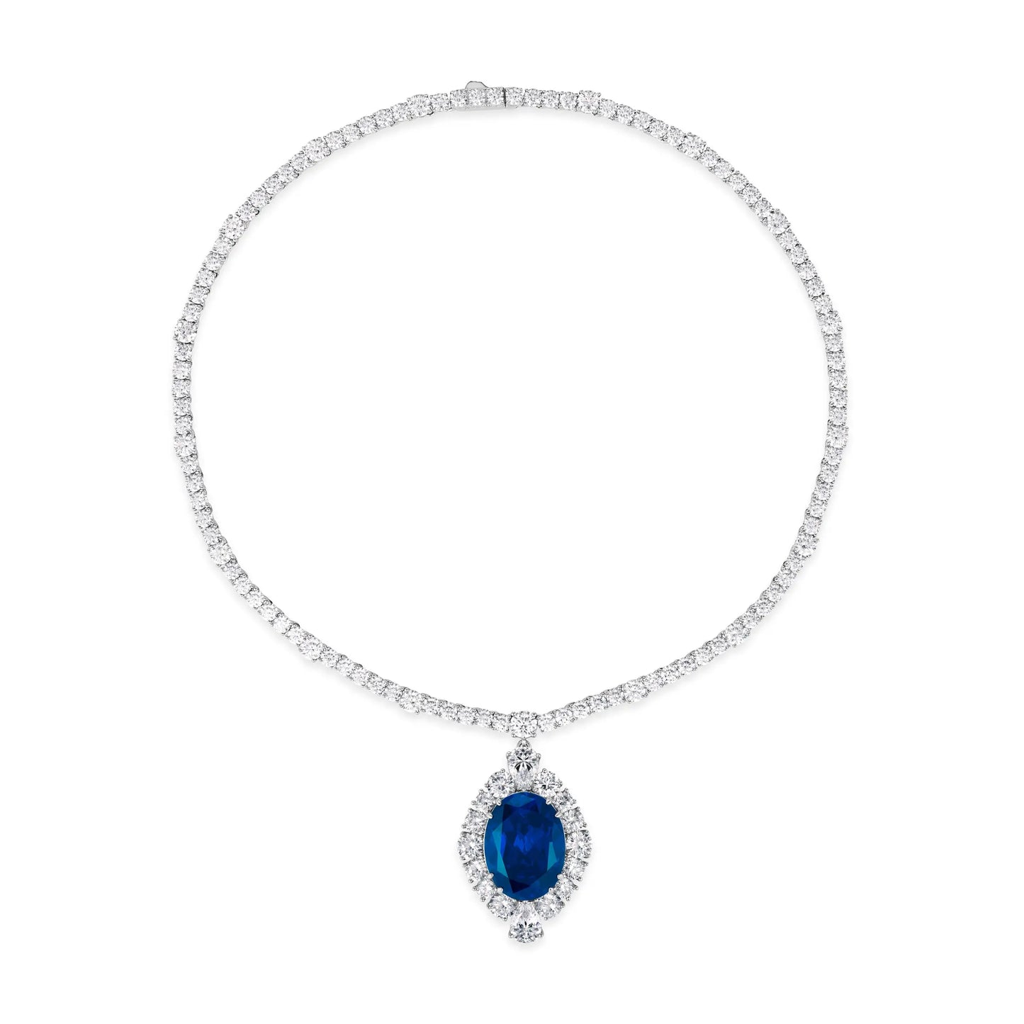 Titanic-ish Blue Sapphire Statement Necklace - Anna Zuckerman