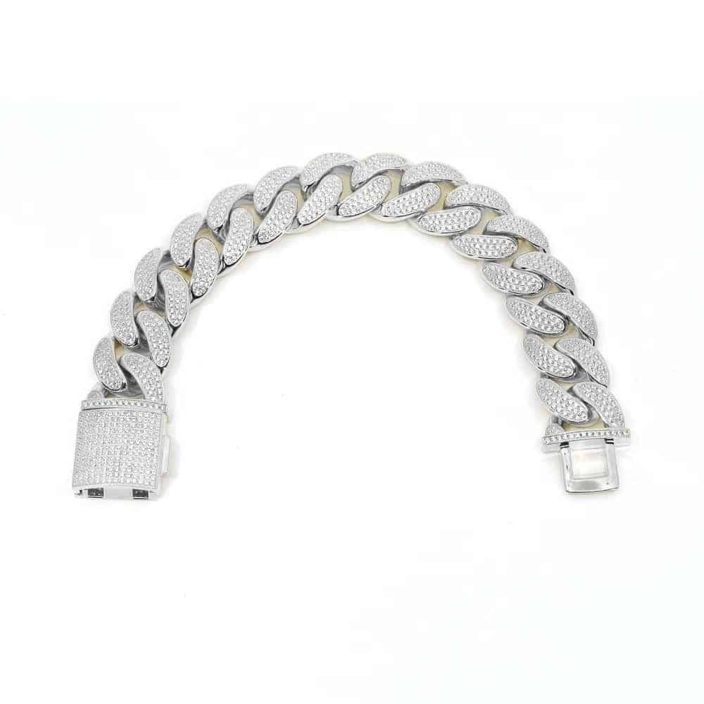 Olivia 51 Diamond White Cuban 19 cm - Anna Zuckerman Luxury Bracelets
