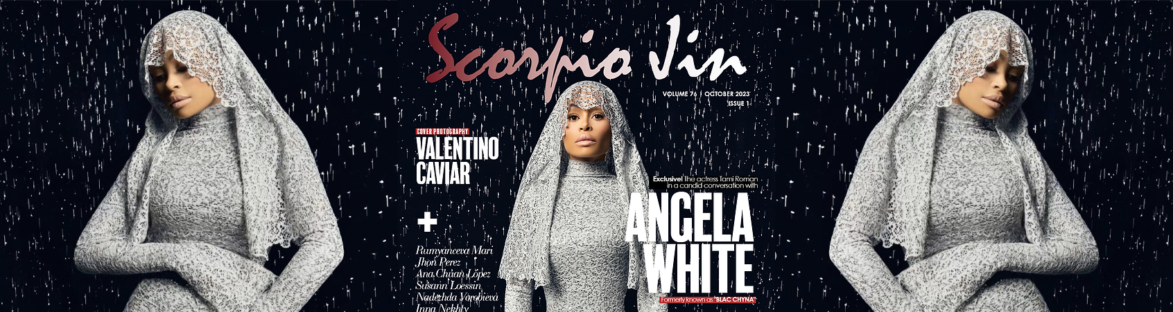 Angela White Wears Anna Zuckerman for Scorpio Jin Magazine