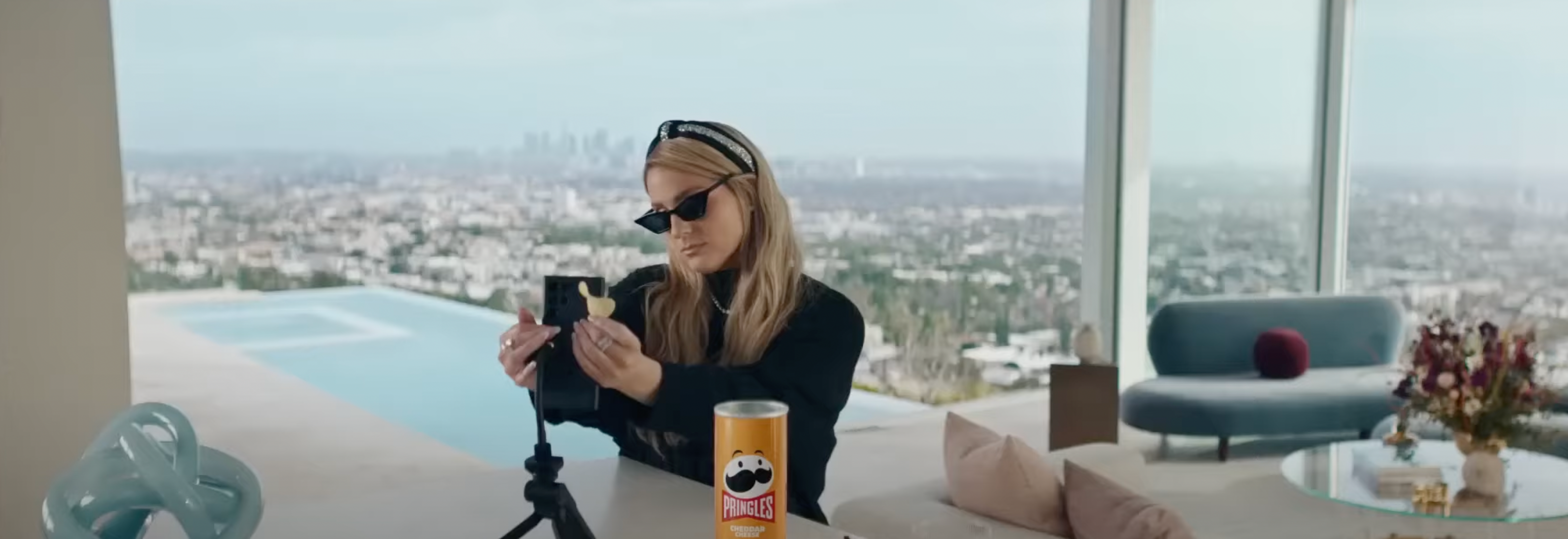 Meghan Trainor Wears Anna Zuckerman for Pringle's Superbowl Commercial
