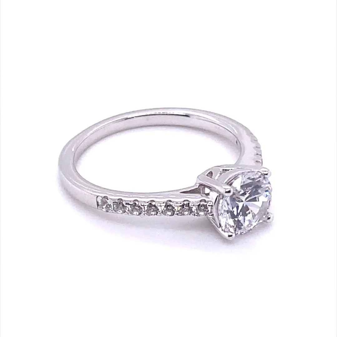 1 Carat Four Prong Engagement Ring - Anna Zuckerman