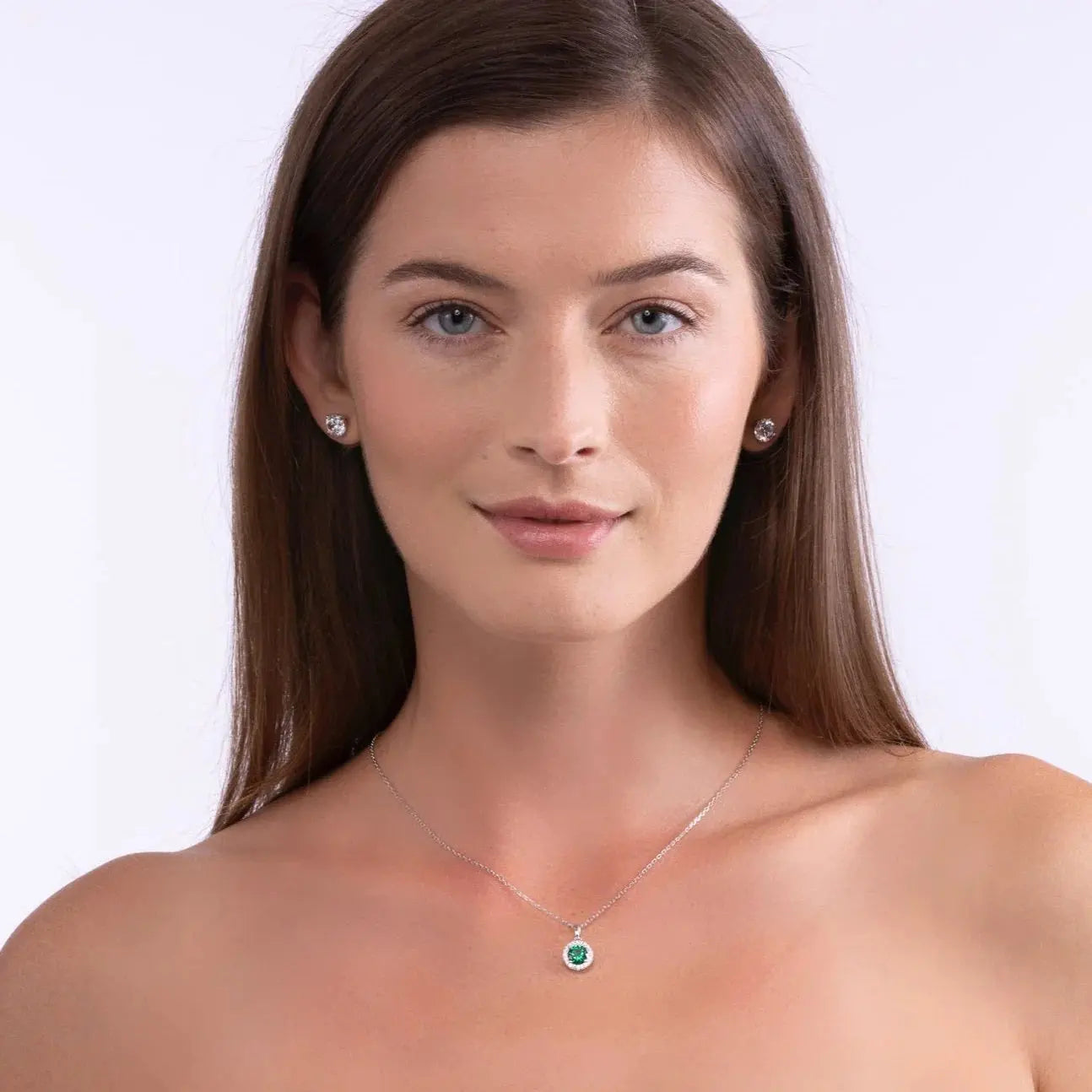 1.50 Carat Mini Halo Gem Necklace Anna Zuckerman Retail