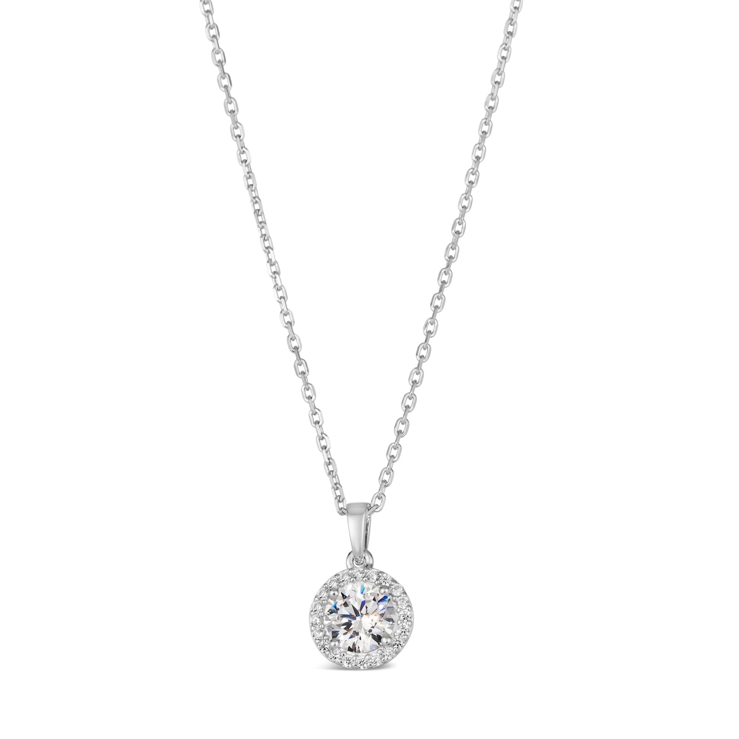 1.50 Carat Mini Halo Gem Necklace Anna Zuckerman Retail