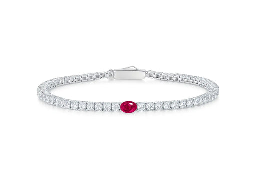 10 Carat Tennis Bracelet with Ruby Anna Zuckerman