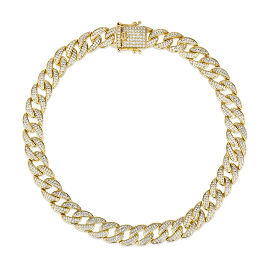 12mm Super Cuban Link Necklace Yellow Gold Anna Zuckerman