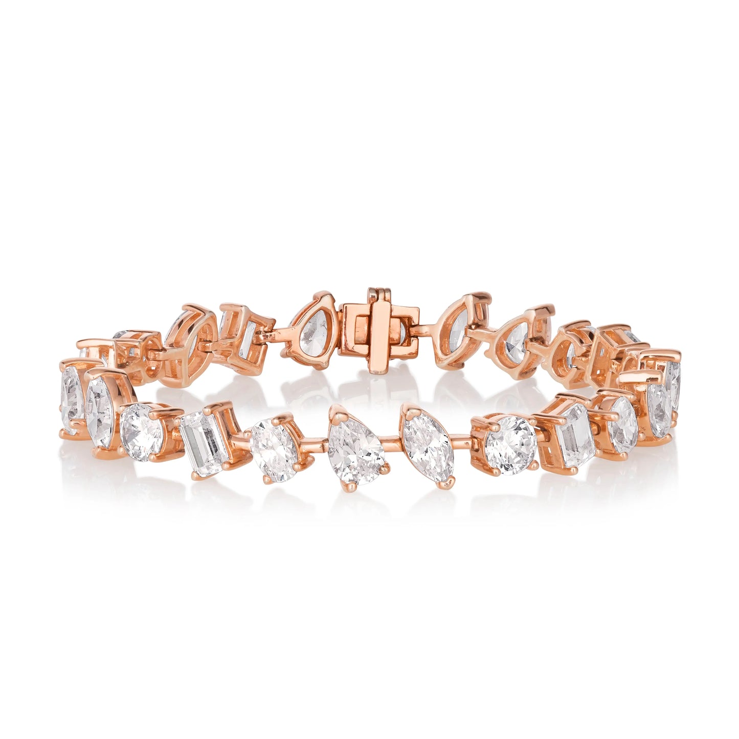 14 Carat Multi Shaped Modern Bracelet Rose Gold Anna Zuckerman