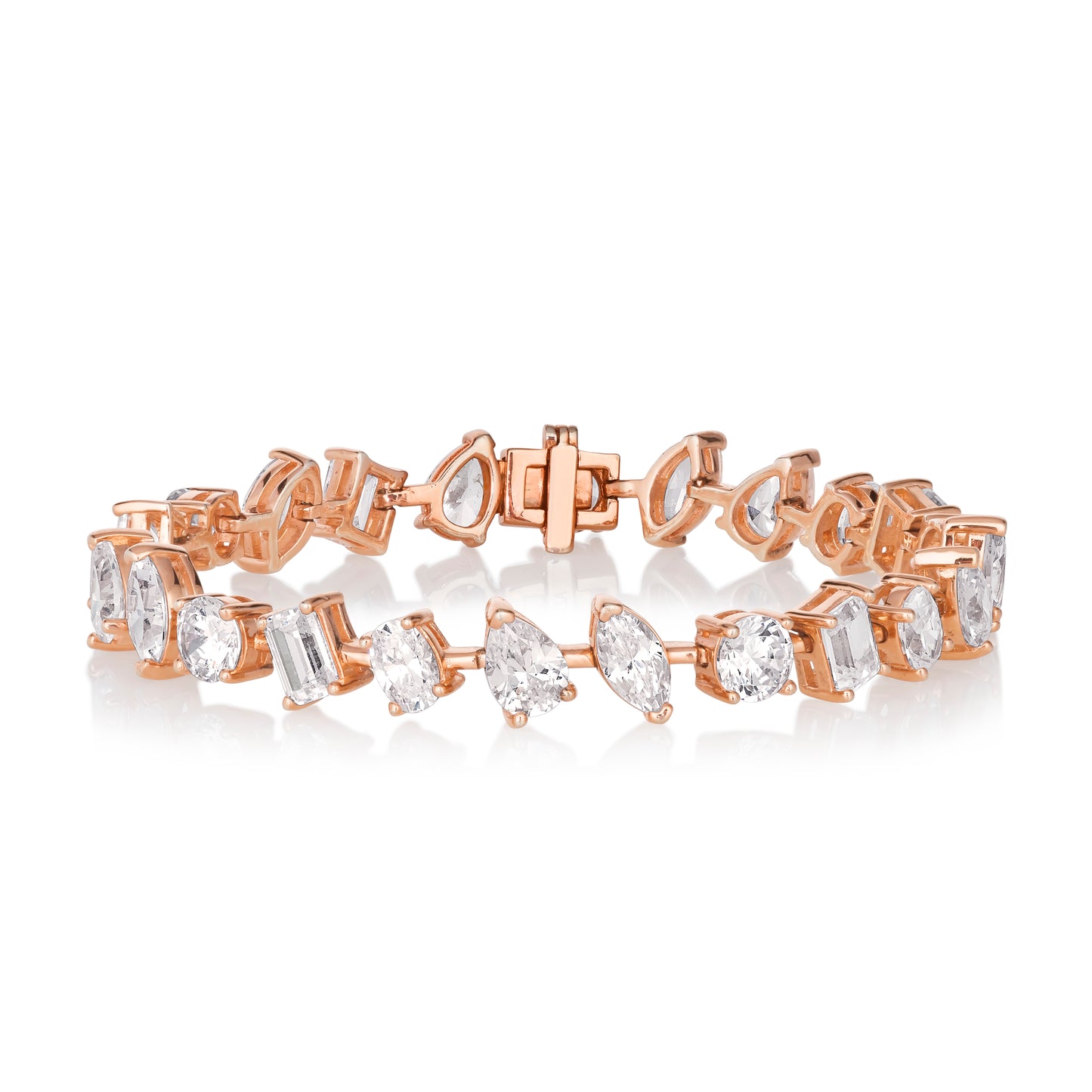 14 Carat Multi Shaped Modern Bracelet Rose Gold