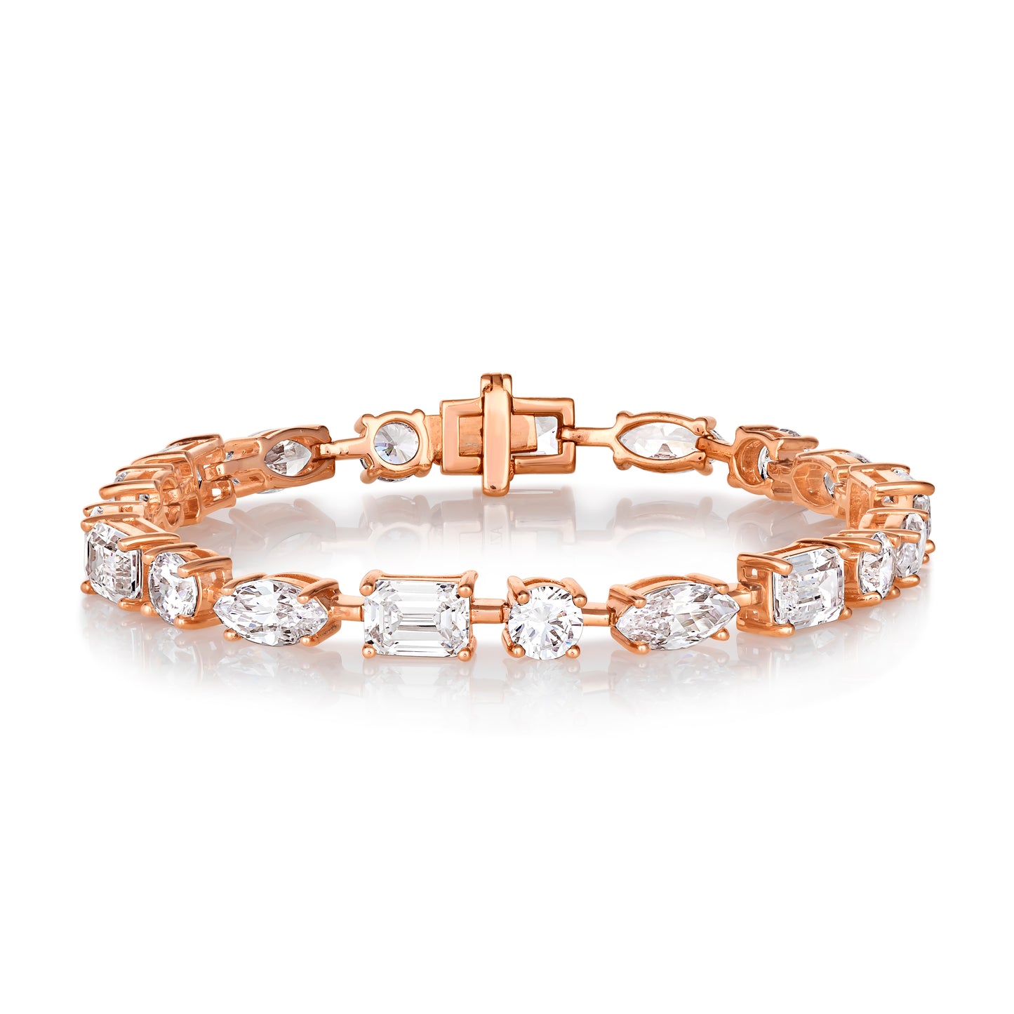 16 Carat Multi Shaped Bracelet Rose Gold