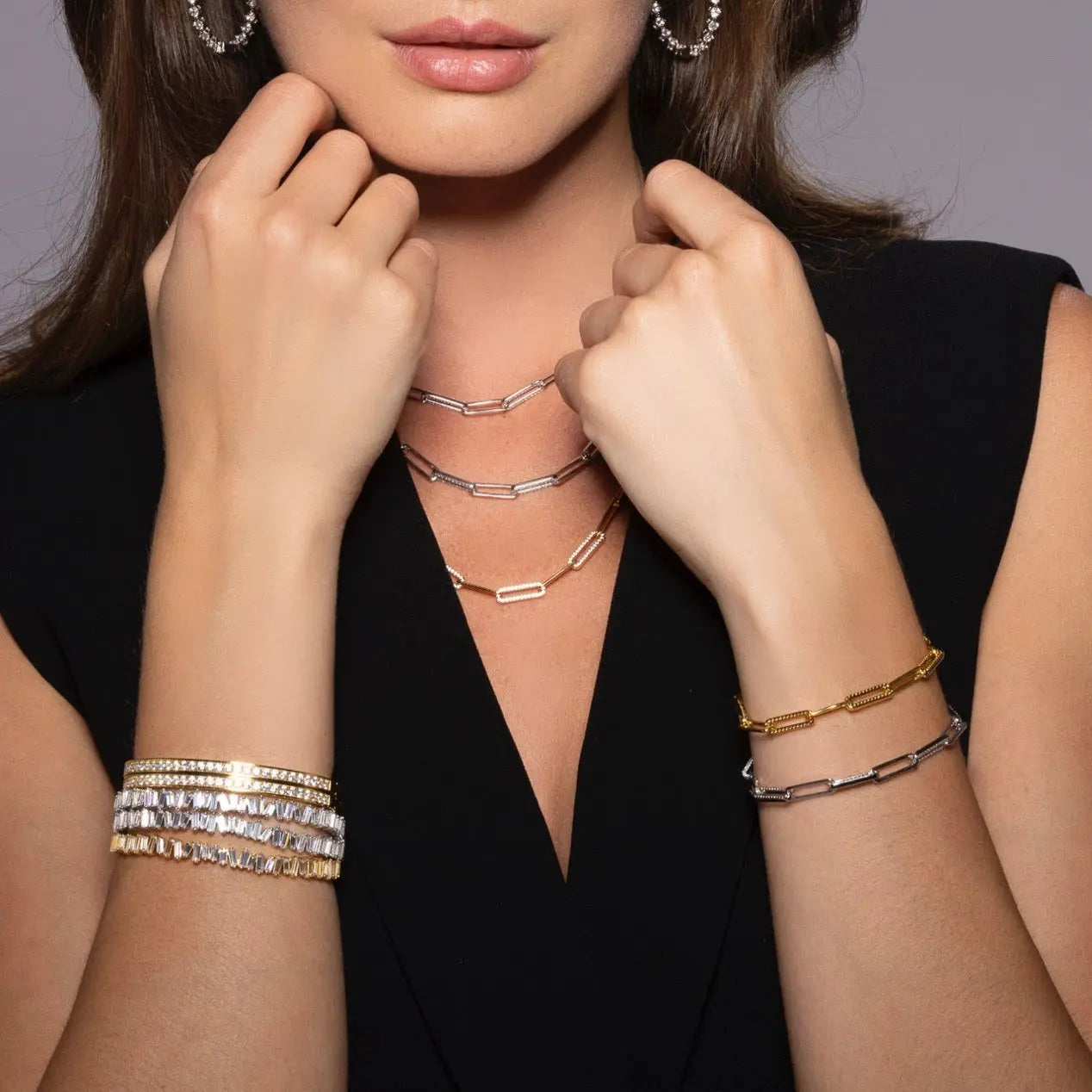 2 Carat Diamond Crystalline Baguette Bangle - Anna Zuckerman