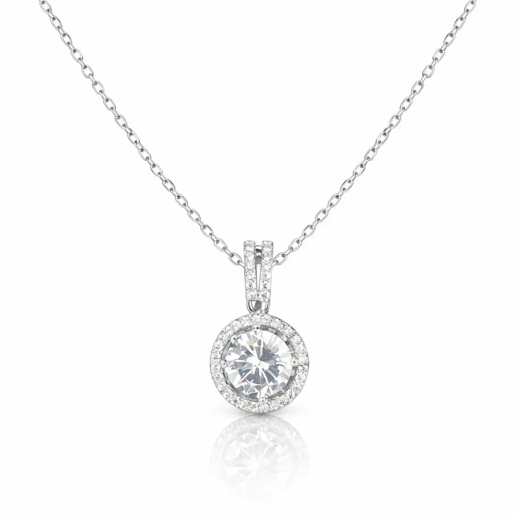 2 Carat Everyday Halo Necklace Anna Zuckerman