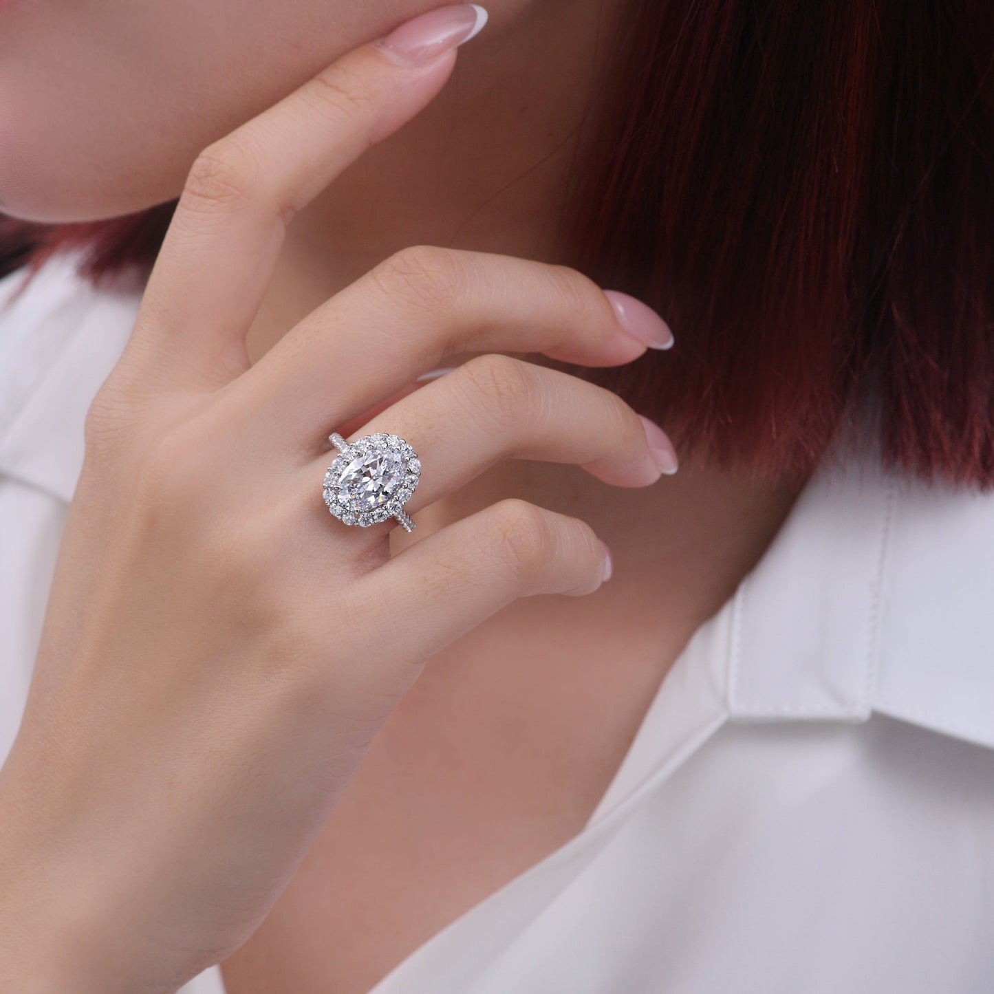 Kennedy Oval Crystalline Ring in Argyle Pink