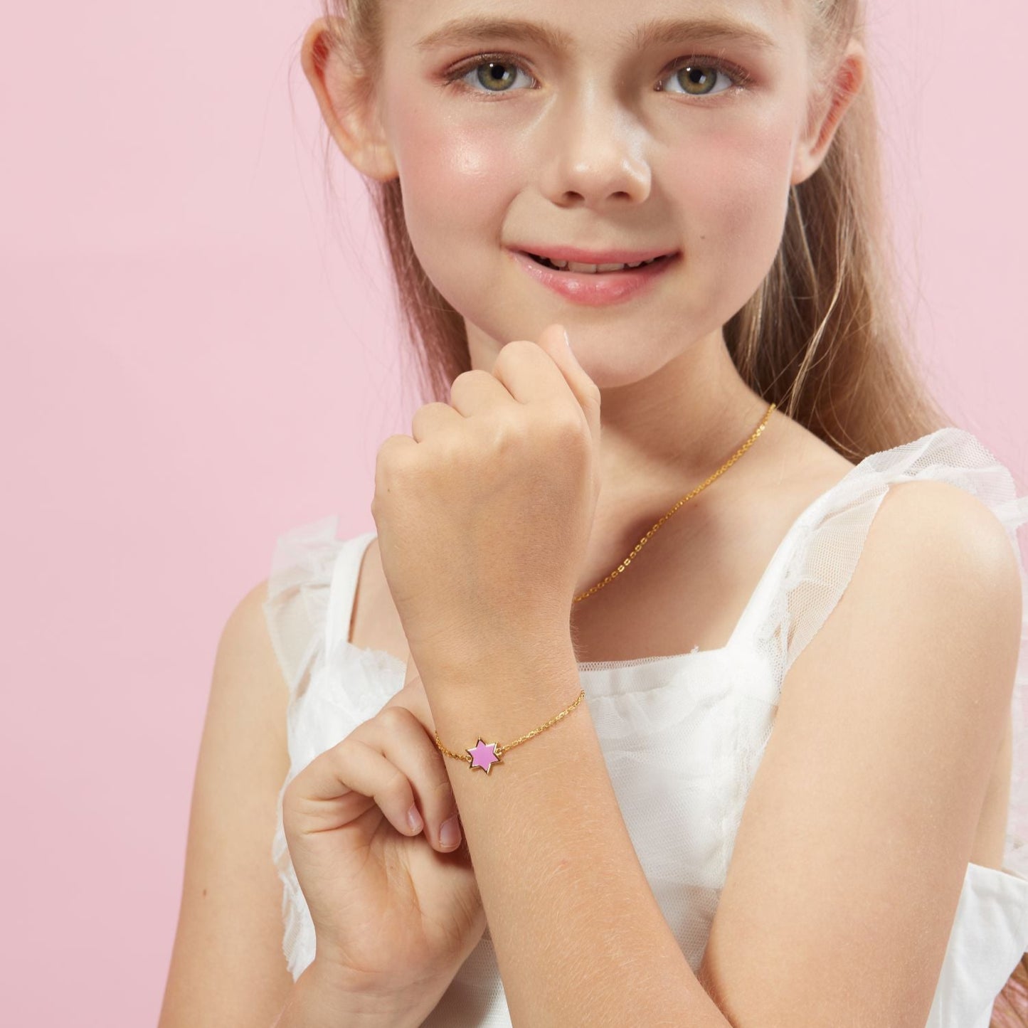 Petit Star of David Bracelet in Rose