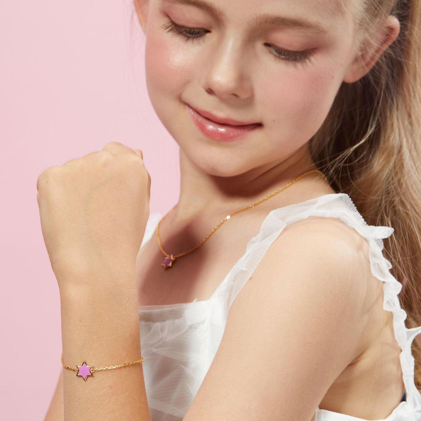 Petit Star of David Bracelet in Rose