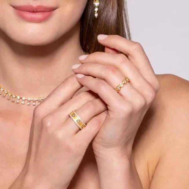 3 Carat Oval Eternity Ring in Gold by Kathy Hilton Anna Zuckerman