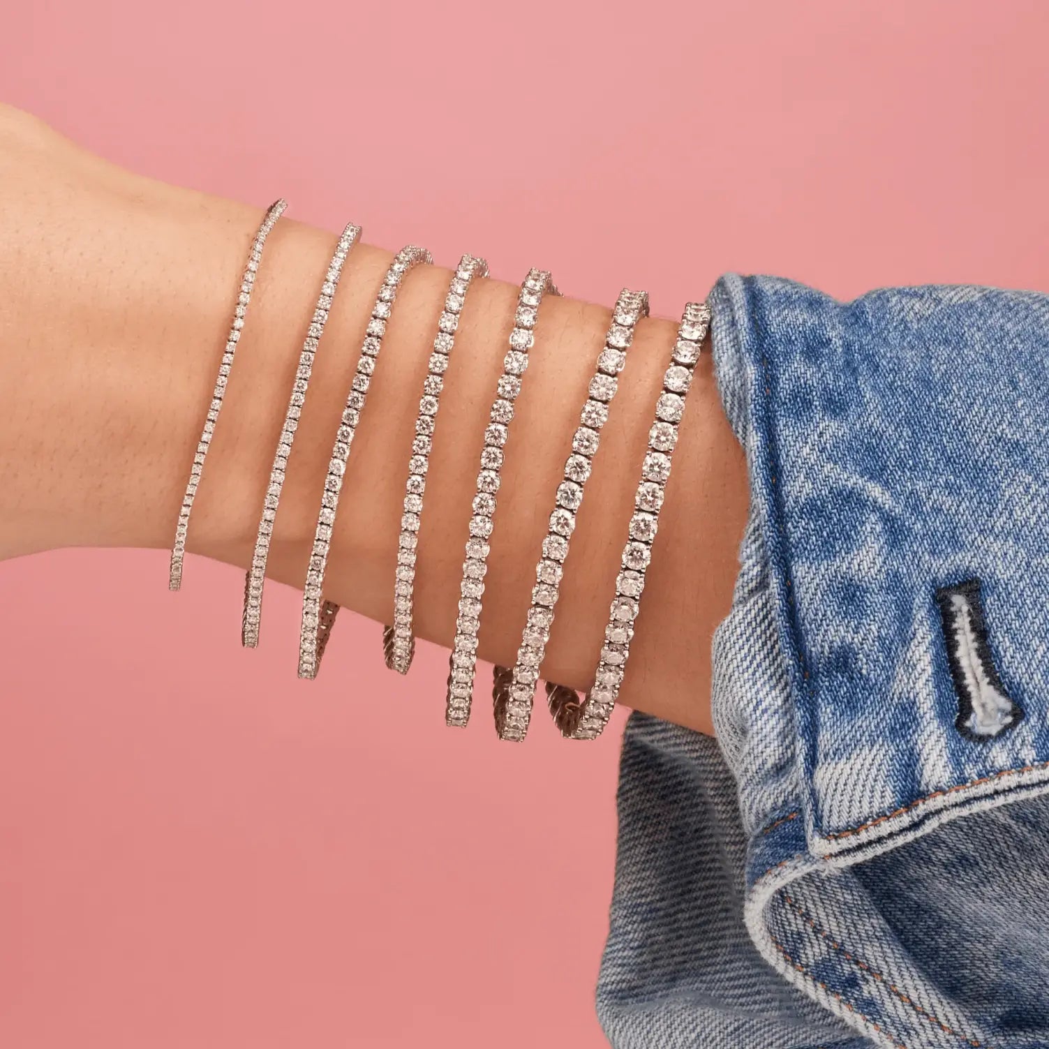 3 Carat Straight Line Tennis Bracelet - Anna Zuckerman