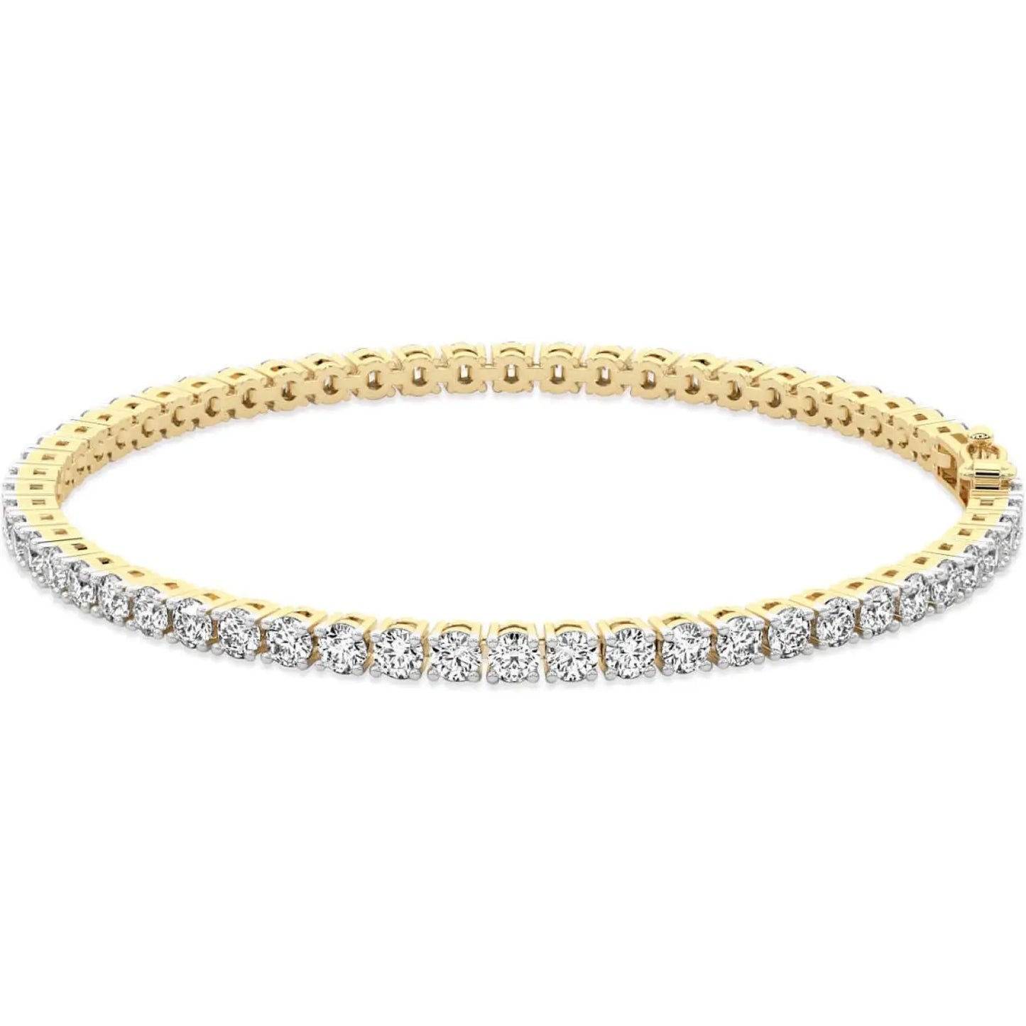3 Carat Straight Line Tennis Bracelet in Gold Anna Zuckerman