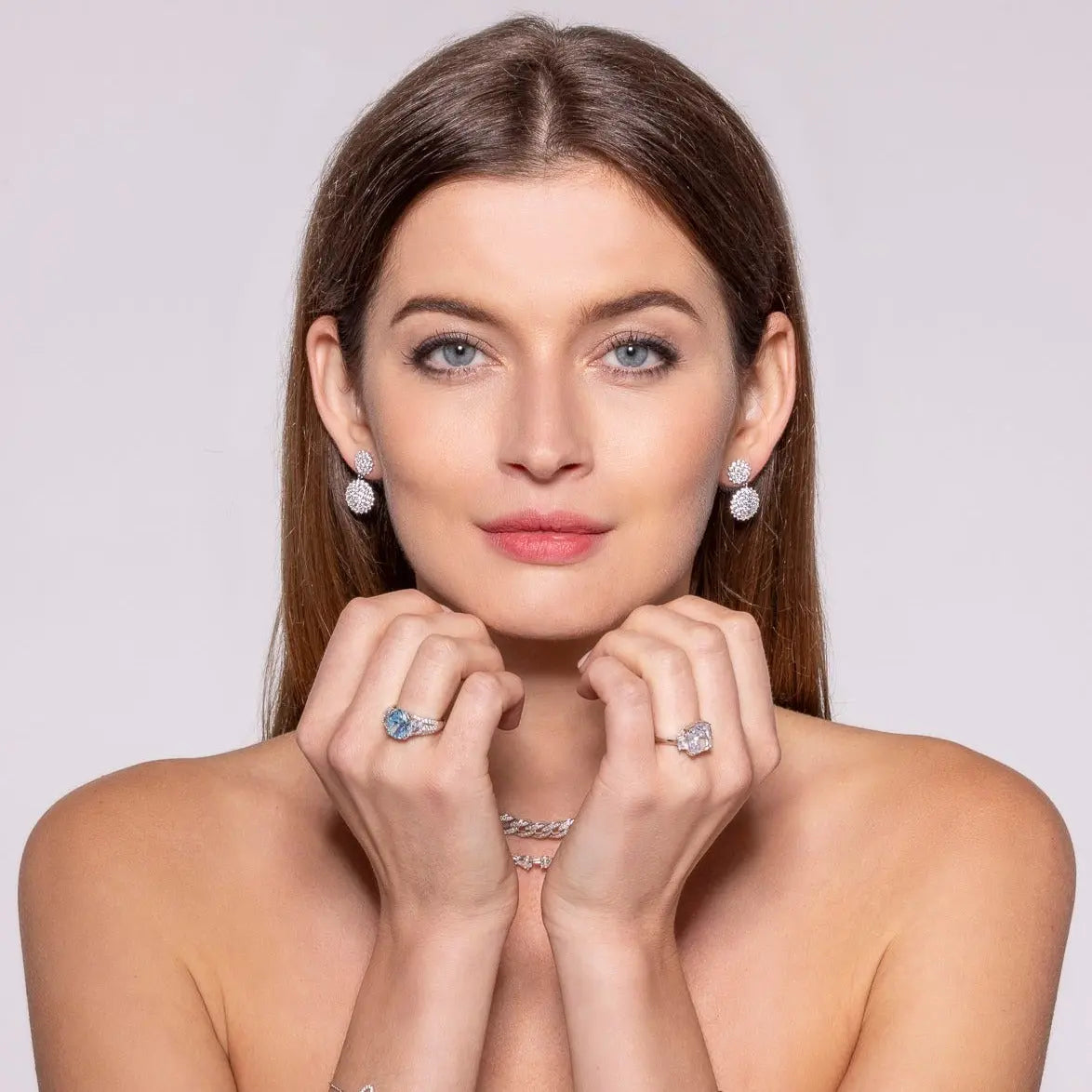3 Stone Radiant Engagement Ring - Anna Zuckerman